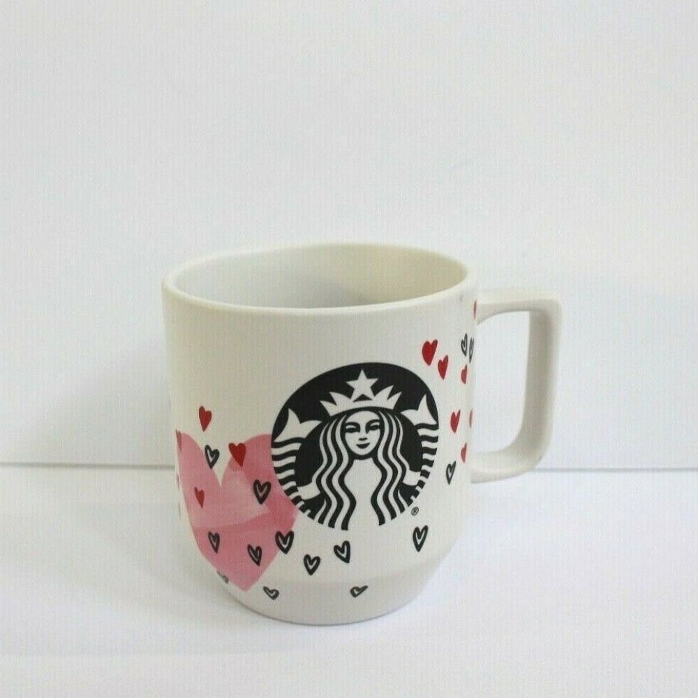 Starbucks 2016 Valentine's Hearts Siren Ceramic Coffee Cup Mug